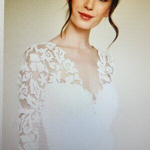 Tadashi Shoji Philo Long-Sleeve Applique Bridal Bodysuit